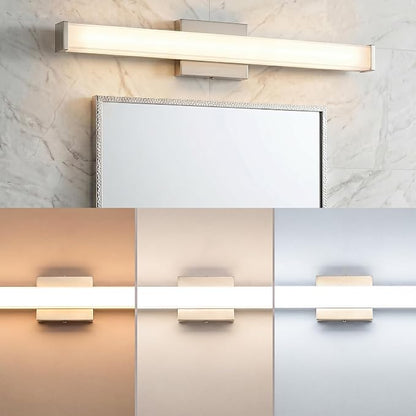 URSOLA 36" Modern LED Bathroom Light Fixtures, Brushed Nickel 3CCT Dimmable Bathroom Vanity Light Over Mirror, Bathroom Vanity Bath Bar Lights with Double Layer Acrylic Shade