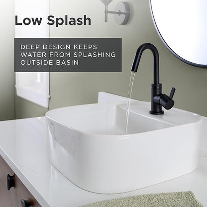 Gerber Cymira 16 in. Soft Square Vessel Bathroom Sink, Above-Counter Glazed White Fireclay Ceramic Vanity Sink with Faucet Hole, Modern Transitional Basin Sink Bowl, G0013783