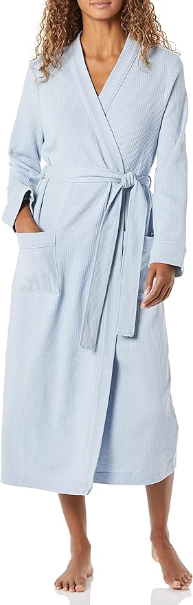 Amazon Essentials Women's Lightweight Waffle Full-Length Bath Robe (Available in Plus Size)