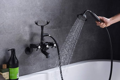 Sumerain Clawfoot Tub Faucet Bronze,Wall Mount Tub Filler in Oil Rubbed Bronze Finish