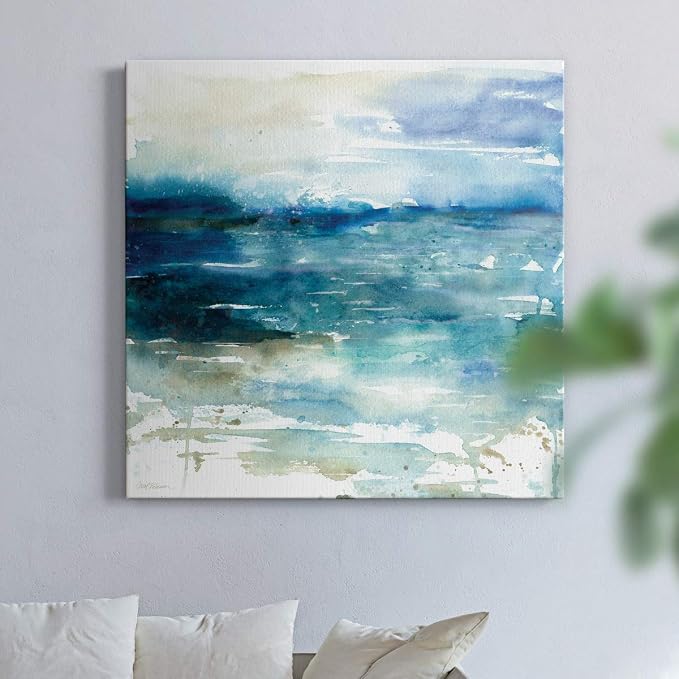 Renditions Gallery Ocean Break Wall Art, Premium Gallery Wrapped Canvas Decor, Ready to Hang, 32 in H x 32 in W, Made in America Print