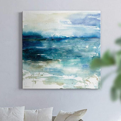 Renditions Gallery Ocean Break Wall Art, Premium Gallery Wrapped Canvas Decor, Ready to Hang, 32 in H x 32 in W, Made in America Print