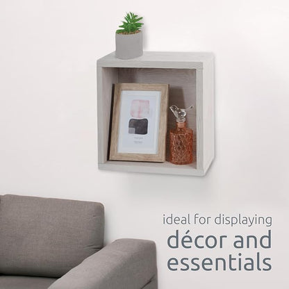 Kiera Grace Cubbi Floating Shelves, Modern Wall Mounted Shelves for Bedroom, Bathroom, Kitchen, Office,11.8", Grey, 1Pack
