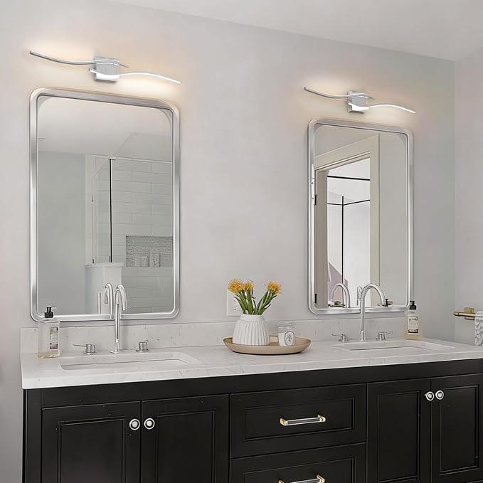 LED Bathroom Vanity Light 5CCT 32in, Brushed Nickel | 2700K-6500K Selectable, CRI>80, Rust-Proof Metal & Acrylic, ETL Certified, For Bathroom Mirrors, Washrooms, Vanity Areas