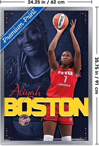 Trends International WNBA Indiana Fever - Aliyah Boston 25 Wall Poster, 34L x 22.4W, Silver Framed Version
