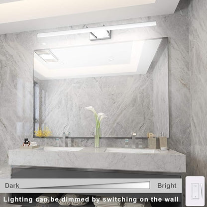 Aipsun 40in Dimmable Modern LED Vanity Lights for Bathroom Light Fixtures Over Mirror Chrome Modern Vanity Lighting(White Light)
