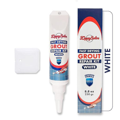 Tile Grout Repair Kit, Refresh Tile Grout Filler (8.8 oz, White) | Restore & Renew Tile Joints, Fast-Drying Grout Sealer & Paint, Squeeze Tube for Bathroom, Shower & Kitchen Floors, Waterproof