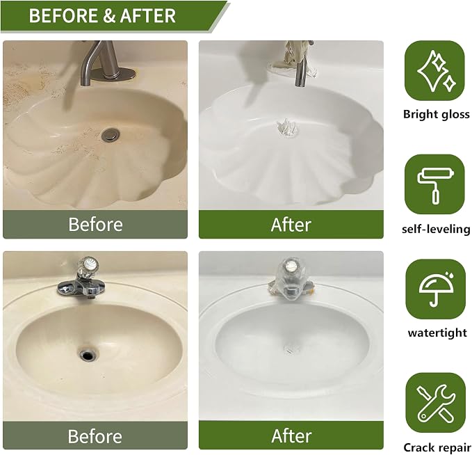 Grey Ceramic Tile Paint Bathtub Sink Paint Refinishing Kit (100-120sq.ft), Easy of Use Tub Resurfacing Bathroom Sink Tub Kitchen Countertop, Low Odor No Toxic 32Oz