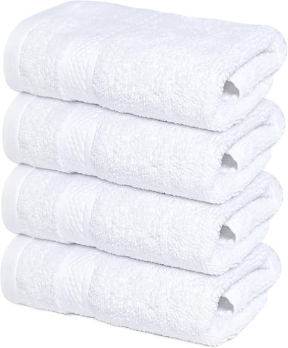Infinitee Xclusives 100% Cotton Luxury Wash Cloths for Showering - 4 Pack | Washcloths [13x13] - Soft and Absorbent Face Towels for Bathroom Wash Clothes - Gym, Spa & Hotel Use