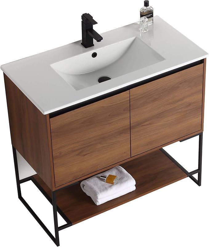 36" Inch Bathroom Vanity and Sink, Knob Free Design - Urbania Collection -36 inch