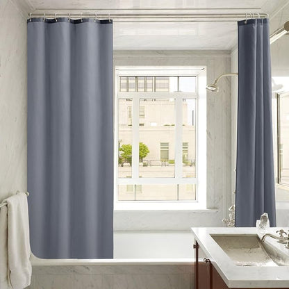 Nasitos Shower Curtain Liners 2 Pack - W36 x H72 - Washable & Water Resistant Fabric Bath Shower Liners for Narrow Stall, Stand Up Shower Stall, RV, Camper (Grey, Magnets Included)