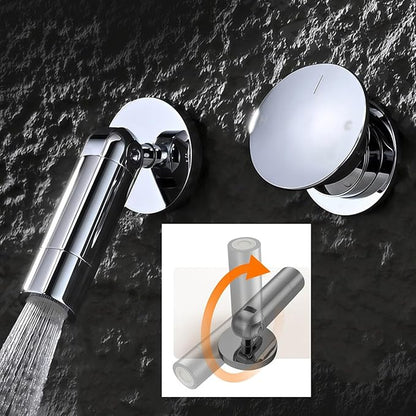 BiaoTeng Concealed Faucets for Bathroom Sinks Single Handle Foldable 2 Functions Hot and Cold Brass Faucet for Bathroom Sink Wall Mount Black+red