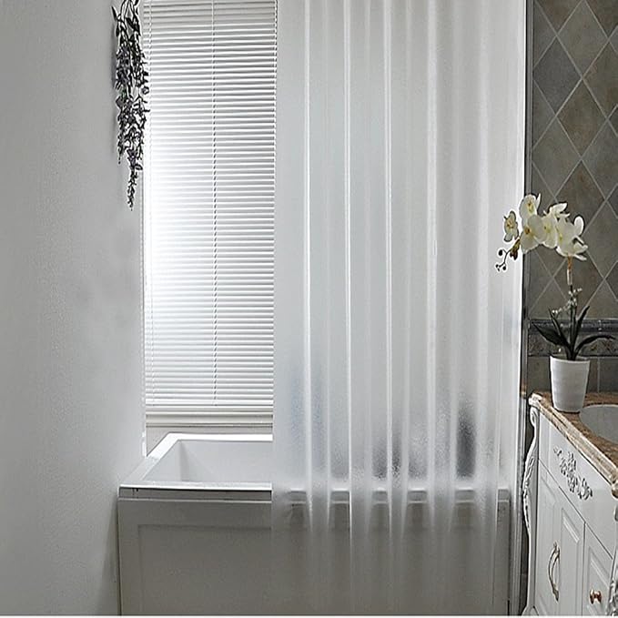 AooHome Shower Stall Curtain Liner for Small Size 48x72 Inch, 8G Eva RV Shower Curtain Frosted Pattern, Narrow Standing Single Water Repellent Shower Liner, Semi Transparent