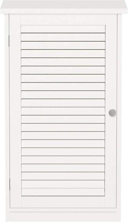 Lavish Home Bathroom Cabinet - Freestanding Storage Organizer for Towels or Laundry Room - Adjustable Shelf and Shutter Style Door (White)