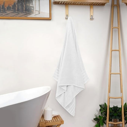 Avalon Towels Bath Towels Set of 4, Size 30 x 60 Inches - 60% Cotton, 40% Viscose Made from Bamboo, Soft and Absorbent, Quick Drying, Lightweight, Perfect for Daily Use