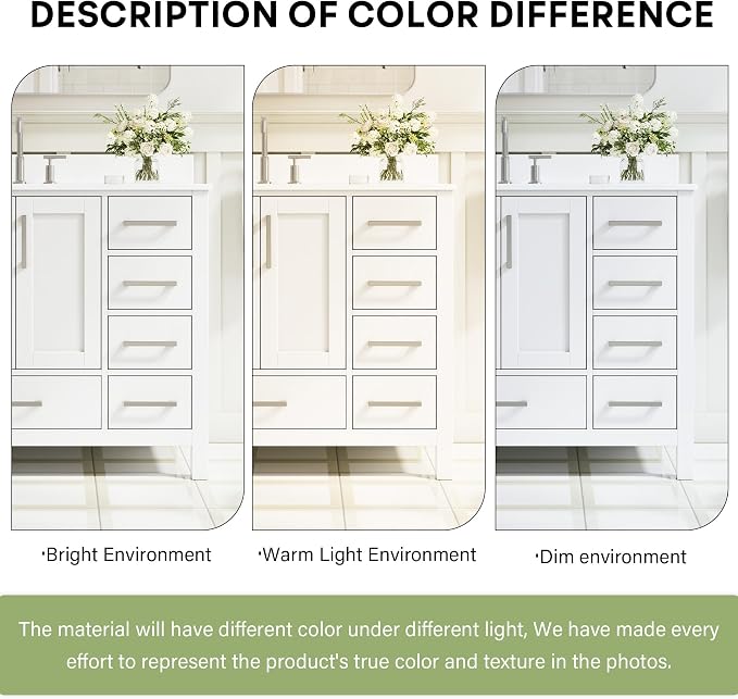 48-Inch Bathroom Vanity with Sink, 2 Soft-Close Doors and 9 Soft-Close Drawers, Bathroom Freestanding Vanity with Cultured Marble Countertop, White Vanity with Brushed Nickel Handles