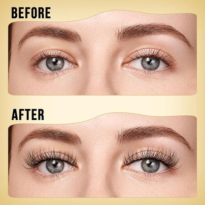 QUEWEL Lash Clusters 320Pcs 10D D Curl Lash Cluster Eyelash Extensions | Cluster Lashes Mix9-16mm Individual Eyelashes Clusters Wispy Lash Clusters Thin Band Soft to Use at Home(10D D Mix9-16)