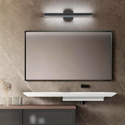 LED Modern Bathroom Vanity Light Fixtures (24-Inch, Cool White 6000K), Modern Acrylic Bathroom Wall Lighting Fixtures for Bathroom Over Mirror, Matte Black