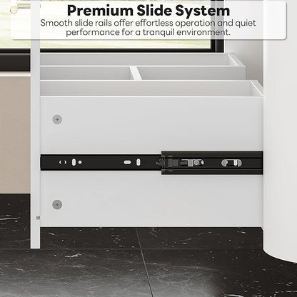 LIKIMIO 30" Bathroom Vanity with Sink, Floating Bathroom Vanity with 1 Drawer, Engineered Stone Countertop with Undermount Ceramic Sink, Wall Mounted Bathroom Vanity, Gold Handle, Easy Assembly, White