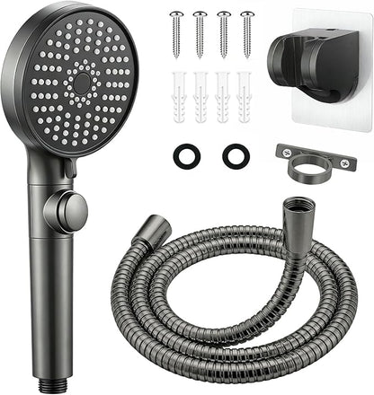 RV Shower Head with Hose, High Pressure Handheld RV Shower Head Replacement with On Off Switch,5 Modes,Power Jet, Camper Shower Head for RV,Travel Trailer,Motorhome,Boat RV Essentials,Gray