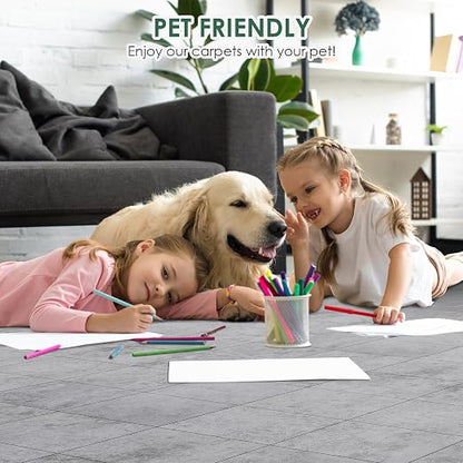 VallisCo 30-Piece Peel and Stick Floor Tiles, 12x12 Covers 30 Sq. Ft. Waterproof Vinyl Flooring, Renter-Friendly Self-Adhesive Floor Stickers for Kitchen, Bathroom, RV, Basement & Home DIY Dark Gray
