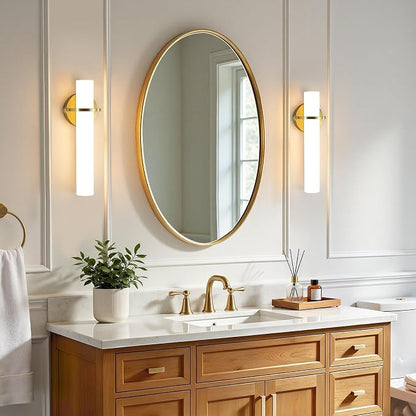 15-inch Gold Bathroom Wall Sconces Set of 2 Modern Sconces Wall Lighting 5CCT LED Dimmable Wall Light Brushed Gold Sconces for Bedroom Living Room Hallway (Hardwired)