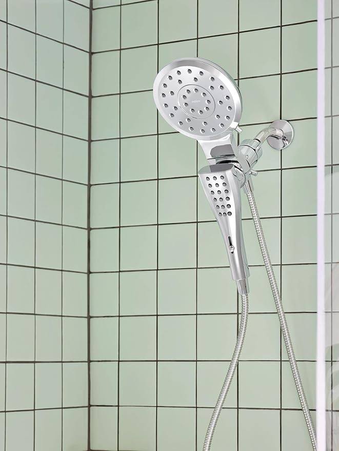 Moen Verso Chrome Round Rain Shower Head and Detachable Handshower Combination with Magnetix Docking System and 60-inch Metal Hose, 220C2