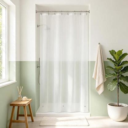 Mrs Awesome 48x72 Stall Shower Curtain Liner Frost | 3 Bottom Magnets,8 Rustproof Grommets,Water Proof Light Weight PEVA,48W x 72H for Shower Stall Narrow Width