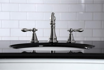 Fauceture FSC1978AL English Classic Widespread Bathroom Faucet with Pop-Up Drain, Brushed Nickel