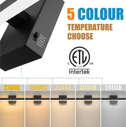 Black Bathroom Vanity Light 31.5 inch, 26W Dimmable 5CCT LED Modern Bathroom Light Fixture Over Mirror - ETL Certificated