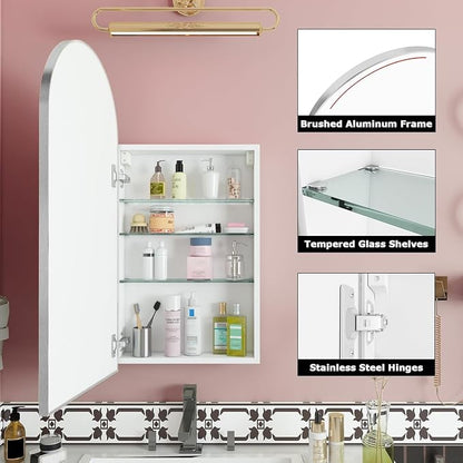 FKWin Bathroom Medicine Cabinet with Mirror, Wall-Mounted, 16x30 Inch | Medicine Cabinet Mirror, Small Apartment Bathrooms, Space-Saving Storage, Easy Organization , Elegant Bathroom Upgrade