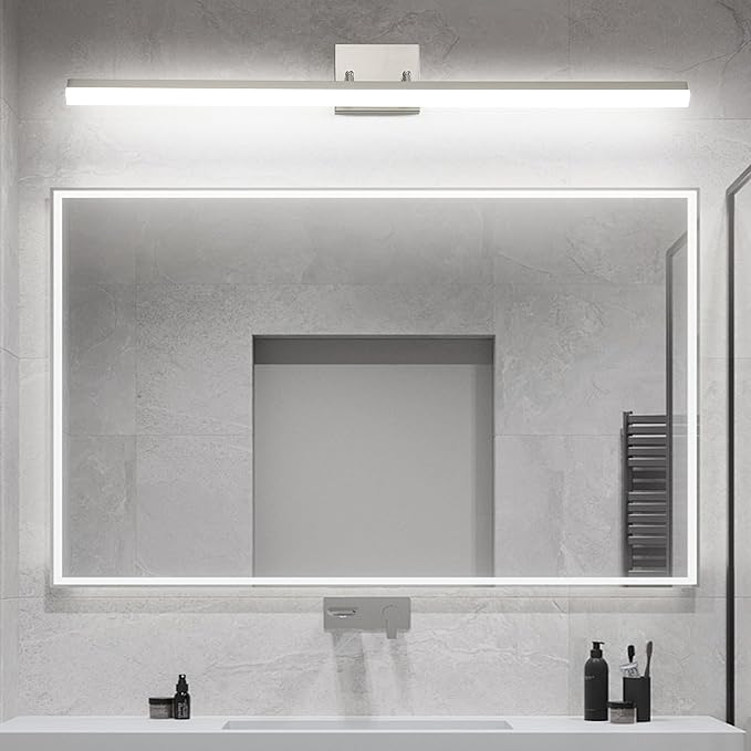 36in LED Vanity Light, 36W 2500LM Modern Brushed Nickel Adjustable Bathroom Light Fixture Over Mirror, Dimmable Light Bar 5000K Cool White