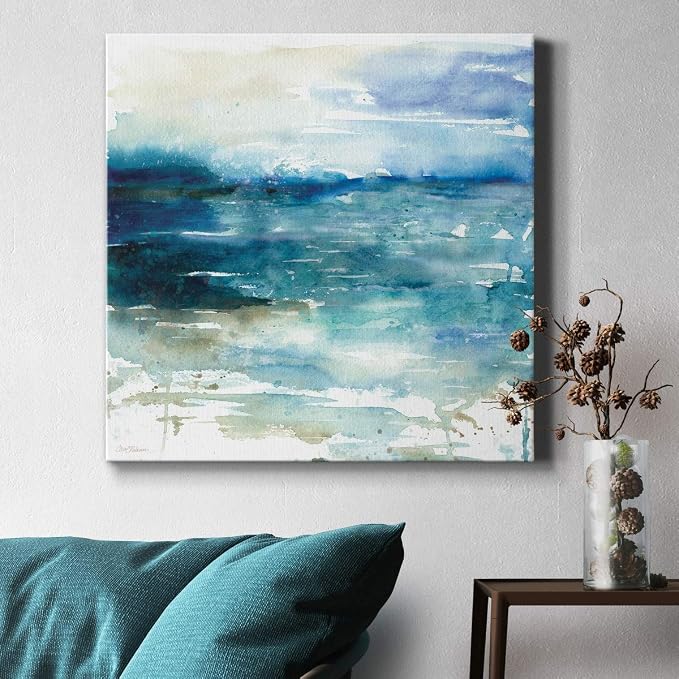 Renditions Gallery Ocean Break Wall Art, Premium Gallery Wrapped Canvas Decor, Ready to Hang, 32 in H x 32 in W, Made in America Print