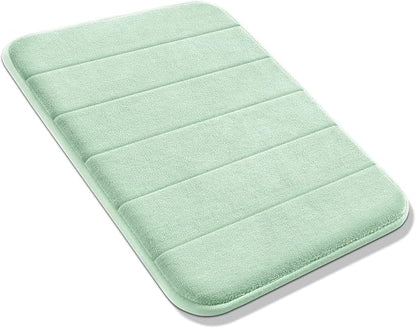 Yimobra Memory Foam Bath Mat, Super Soft Absorbent Bathroom Rug Non Slip, Quick Dry, Machine Washable Floor Carpet for Tub Shower, Home Decor Accessories, 24x17, Pale Green