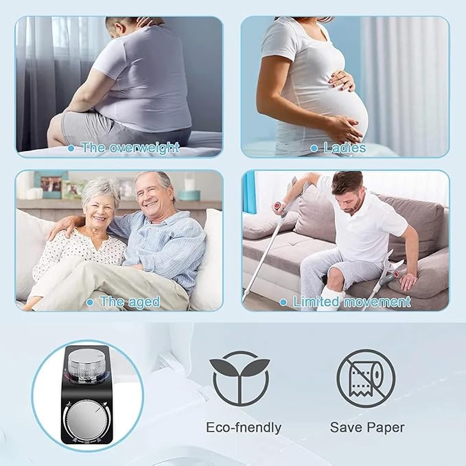 Hot and Cold Bidet Attachment for Toilet, Non-Electric bidet toilet attachment 3 Wash Modes with Adjustable Pressure Self-Cleaning Dual Nozzles for Enhanced Hygiene
