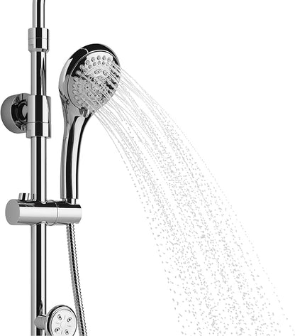 Lanikai Rain Shower Head with Handheld Spray Combo - 1028-CH-1.8GPM, Polished Chrome - 8" Rain Showerhead with Handheld Sprayer, 3 Spray Jets, 5-Function Rainfall Shower Head with Hose, 1.8 GPM
