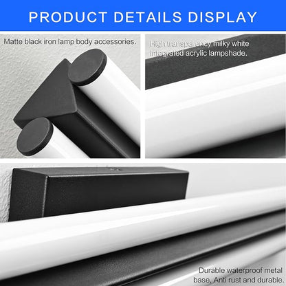 SOLFART Matte Black Bathroom Light Fixtures, Vanity Light Bar 32 Inch Black Vanity Lights Over Mirror, Black Modern LED Lighting for Bath Mirror, Cool ND