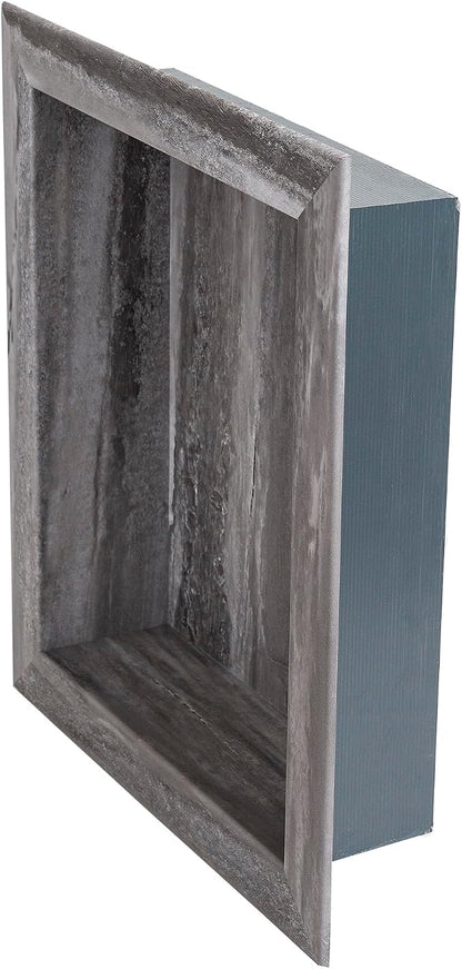 Palisade 17.5 in x 15.5 in Vinyl Shower Niche Hermitage Granite/Urban Cliff | Waterproof Shower Insert