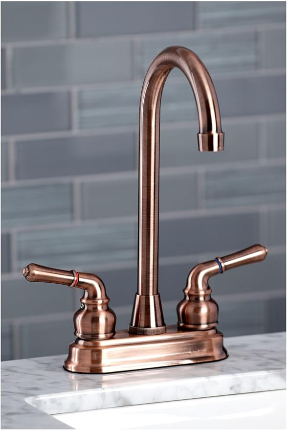 Kingston Brass KB494 Magellan 4-Inch Bar Faucet, 4-3/4-Inch, Polished Chrome/Polished Brass