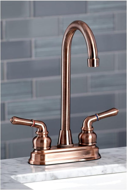 Kingston Brass KB494 Magellan 4-Inch Bar Faucet, 4-3/4-Inch, Polished Chrome/Polished Brass