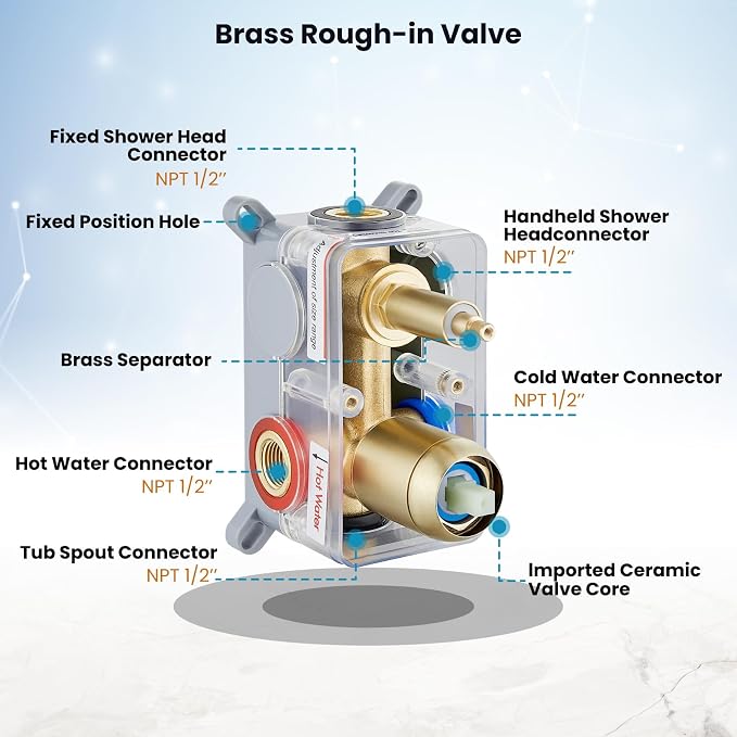 gotonovo Bathtub Shower Faucet Set, 10 Inch Shower Head, Brushed Gold | Wall Mounted Shower System with Tub Spout for Bathroom, Square High Pressure Rain Shower head with Handheld Spray, All Metal