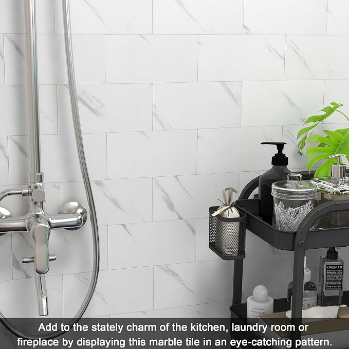 VAOVI Matte Peel and Stick Tiles Bathroom Wall(23pcs,Calaeatta)