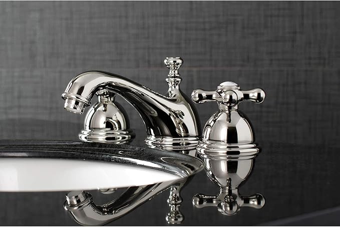 Kingston Brass KS3966AX Restoration Widespread Bathroom Faucet, Polished Nickel, 6.5 x 3.5 x 3.06