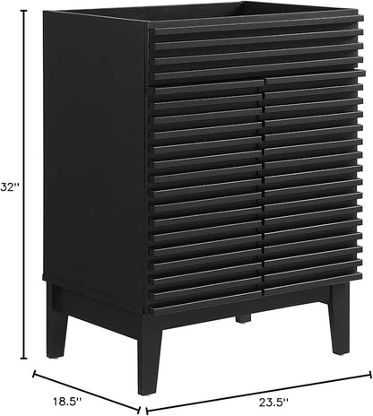 Modway Render Bathroom Vanity Cabinet in Black - Sink Basin Not Included