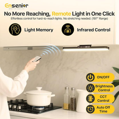 14" Rechargeable Vanity Light Bar, Makeup Mirror Lights with Remote Control | Stick-on, Dimmable, Eye-Friendly, 3 Colors Modes CRI85+, Battery Display, Wireless, 130° Rotatable Magnetic, 2500mAh
