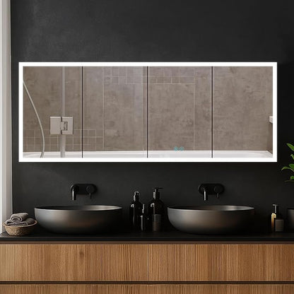 Blossom LED Lighted Bathroom Medicine Cabinet Mirror, Defogger, 30x26 | Bathroom Storage Cabinet, Medicine Cabinets Organizer, Vanity Mirror with Storage, Recessed/Surface Mount, Adjustable Shelves