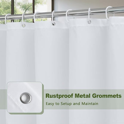 AooHome Fabric Shower Curtains, Cloth Ombre Green Shower Curtain Sets, Washable Fabric Green and White Shower Curtain, Rustic Farmhouse Bathroom Shower Curtains, 72x72 Inches