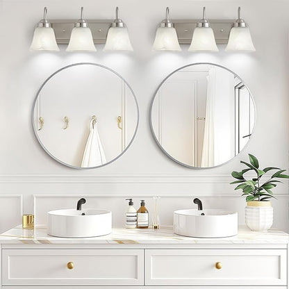 3 Light Bathroom Vanity Lights, Bathroom Light Fixtures Over Mirror, Modern Lighting Fixtures Brushed Nickel Wall Lamp Vanity Lights Apply for Mirror Living Room Cabinet Bedroom, Bulb Not Included