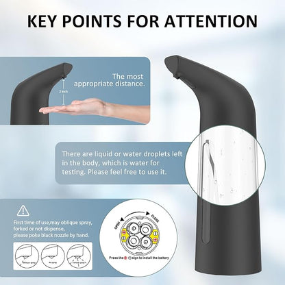 Automatic Liquid Soap Dispenser, 4-Level,13.5oz Touchless | Plastic,400ml Black Electric Battery Operated Hand & Dish Countertop Soap Dispensers with Sensor for Bathroom,Kitchen Sink