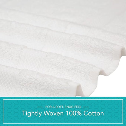 Pleasant Home Bath Towels Set of 6 (24” x 50”) 100% Cotton, 515 GSM | Lightweight, Soft & Highly Absorbent Luxury Towels for Bathroom | for Gym, Pool & Spa | 6 Pack, White